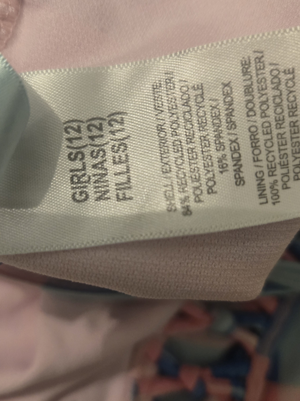Kids Pink & Blue Check One-Piece Swimsuit - Picture 4 of 4